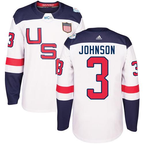Team USA #3 Jack Johnson White 2016 World Cup Stitched Youth NHL Jersey